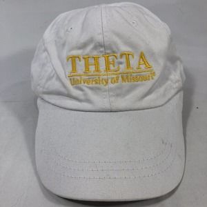 THETA UNIVERSITY OF MISSOURI ADAMS HAT CAP WHITE ADJUSTABLE 2015 DADS WEEKEND OS
